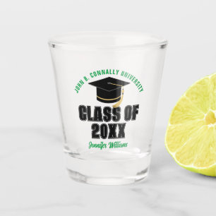 Verre A Shot Classe de 2025 Graduation Green Custom Graduate