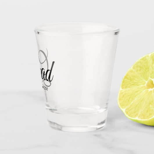 Verre A Shot Classe Grad de 2024 noir script personnalisé texte (Droite)