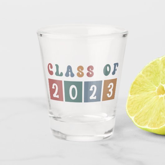 Verre A Shot Classe rétrospective de 2023 Diplôme collégial Cad (Devant)