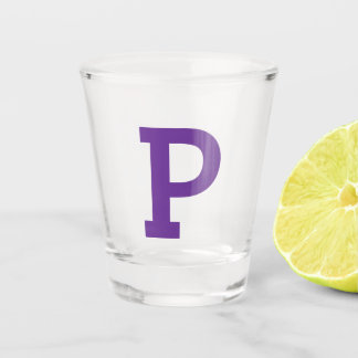 Verre A Shot Classic Cute Initial Letter Purple Shot Glass