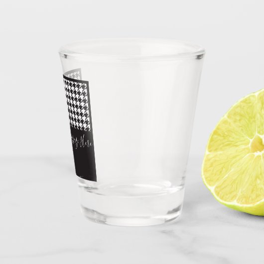 Verre A Shot Classic moderne noir et blanc Houndstooth (Droite)