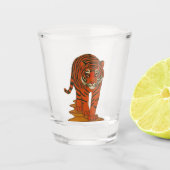 Verre A Shot Cloisonne Art Tiger on the Jungle Path (Devant)