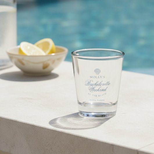 Verre A Shot Coastal Blue Seashell Bachelorette