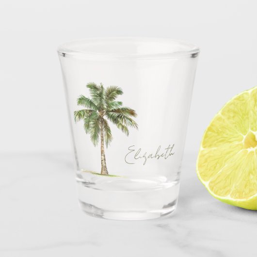 Verre A Shot Coastal Palm Tree Personalized (Devant)