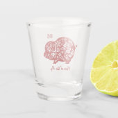 Verre A Shot Cochon de Chine rouge orange (Dos)