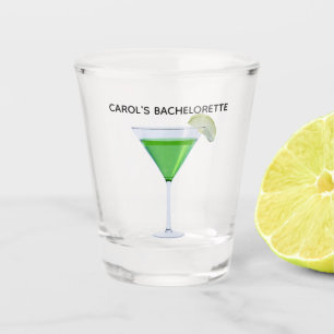 Verre A Shot Cocktail appletini vert avec tranche de pomme