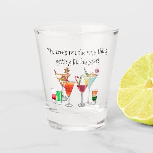 Verre A Shot Cocktail Boire Drôle Dire Noël (Devant)