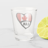 Verre A Shot Code pays du Canada Coeur du drapeau, CAN (Dos)