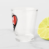 Verre A Shot Code pays du Canada Coeur du drapeau, CAN (Droite)