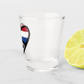 Verre A Shot Code pays Pays-Bas Coeur du drapeau, NLD (Droite)