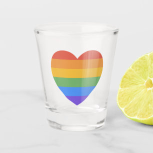 Verre A Shot Coeur arc-en-ciel