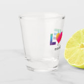 Verre A Shot Cœur d'amour arc-en-ciel avec texte personnalisé (Gauche)