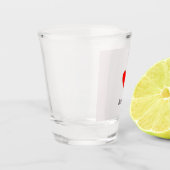 Verre A Shot Coeur d'amour avec texte amusant (Gauche)