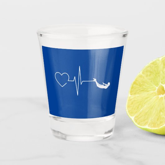 Verre A Shot Coeur de natation (Devant)