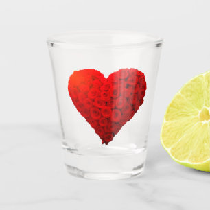 VERRE A SHOT COEUR DES ROSES
