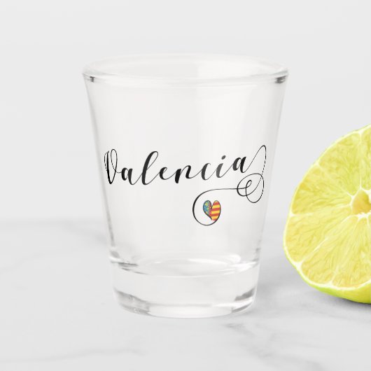 Verre A Shot Coeur Drapeau Valencien, Valence, Espagne (Devant)