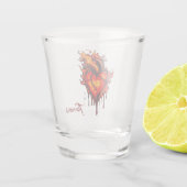 Verre A Shot Coeur flamboyant. (Dos)
