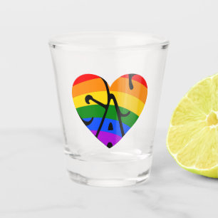 Verre A Shot Coeur gay
