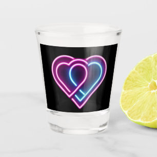 Verre A Shot Coeur rose néon/bleu Tasse de la Saint-Valentin