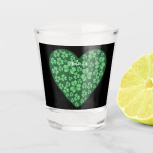 Verre A Shot coeur Shamrock vert Saint Patrick's Day