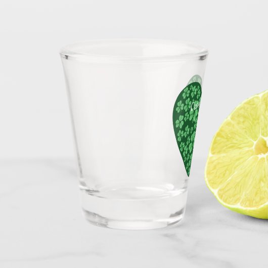Verre A Shot Coeur Shamrock vert Saint Patrick's Day  (Gauche)
