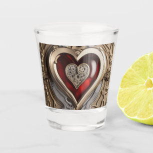 Verre A Shot Cœur Steampunk Intemporel de l'Amour