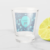 Verre A Shot Coeurs bleus vifs (Dos)