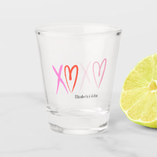Verre A Shot Cœurs colorés "XOXO" pour la Saint-Valentin