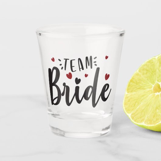 Verre A Shot Cœurs et engouement pour la mariée (Devant)