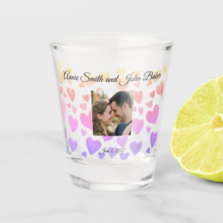 Verre A Shot Cœurs flottants aquarelle (personnalisable)