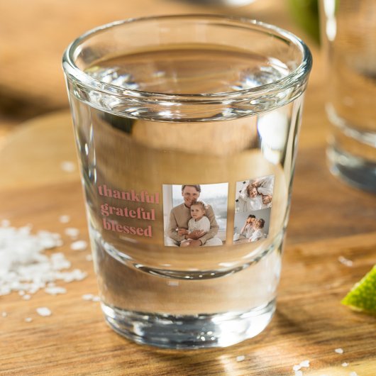 Verre A Shot Collage moderne Trois photos | BON THANKSGIVING