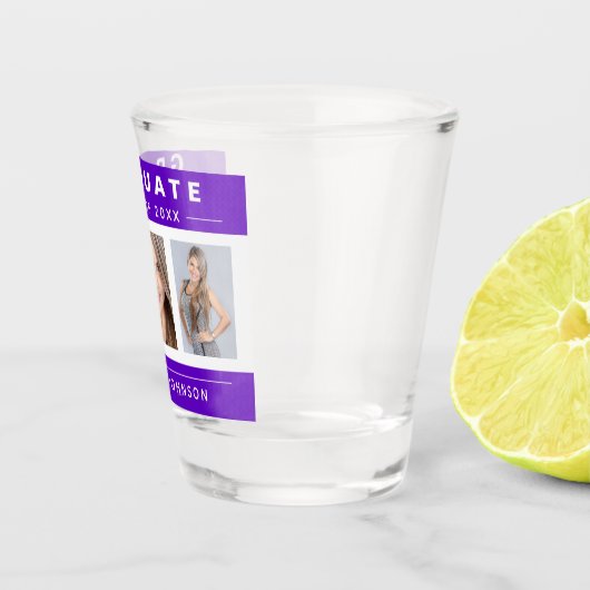 Verre A Shot Collage photo de la graduation violette et blanche (Droite)
