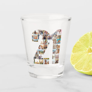 Verre A Shot Collage photo du 21e anniversaire
