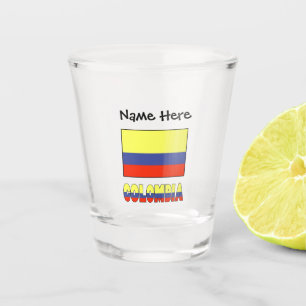 Verre A Shot Colombia and Colombian Flag with Your Name