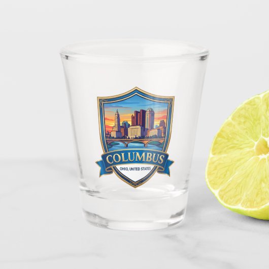 Verre A Shot Columbus, Ohio Skyline Ohio (Devant)