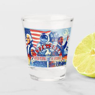 Verre A Shot Commemorative 1776-2026 États-Unis Semiquincentena