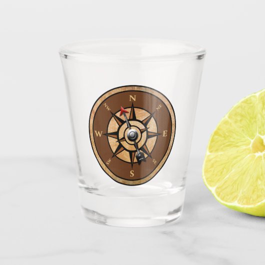 Verre A Shot Conception de boussole marine (Devant)