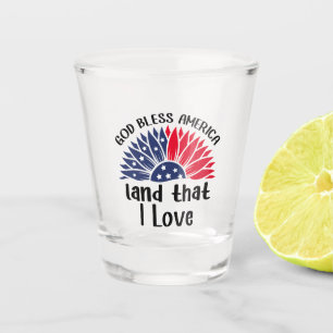 Verre A Shot Conception de célébration américaine du tournesol