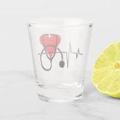 Verre A Shot Conception de cœur et de stéthoscope (Dos)