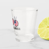 Verre A Shot Conception de drapeau patriotique Paix Amour Améri (Droite)