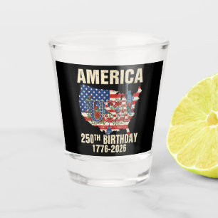 Verre A Shot Conception de la célébration patriotique du 250e a