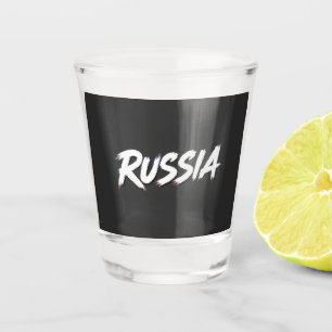 Verre A Shot Conception de typographie du drapeau de la Russie