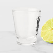 Verre A Shot Conception Intriquée d'un Bison Avec un Chapeau (Gauche)
