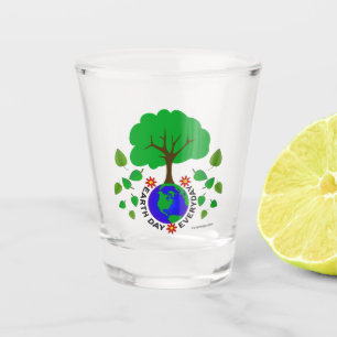 Verre A Shot Conception quotidienne de jour de la terre