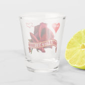 Verre A Shot Conception Rose de Saint-Valentin personnalisée (Dos)