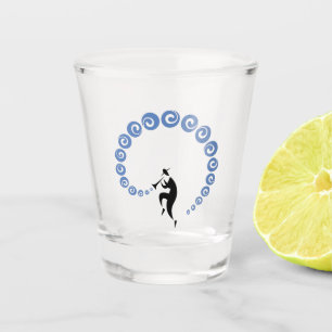 Verre A Shot Cool Jazz Trumpet Musicien Bleu