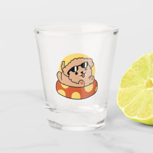 Verre A Shot Cool Summer Chien Flottant - Jolie Puppy Pool Part
