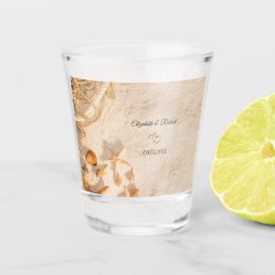 Verre A Shot Coquillages Corde Sable Mariage