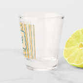 Verre A Shot Corail et Rayure Verte Rétro Moderne (Droite)