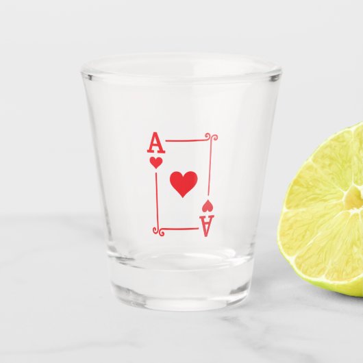 Verre A Shot Correspondance Coeurs Ace Convient Jouer Cartes Mo (Devant)
